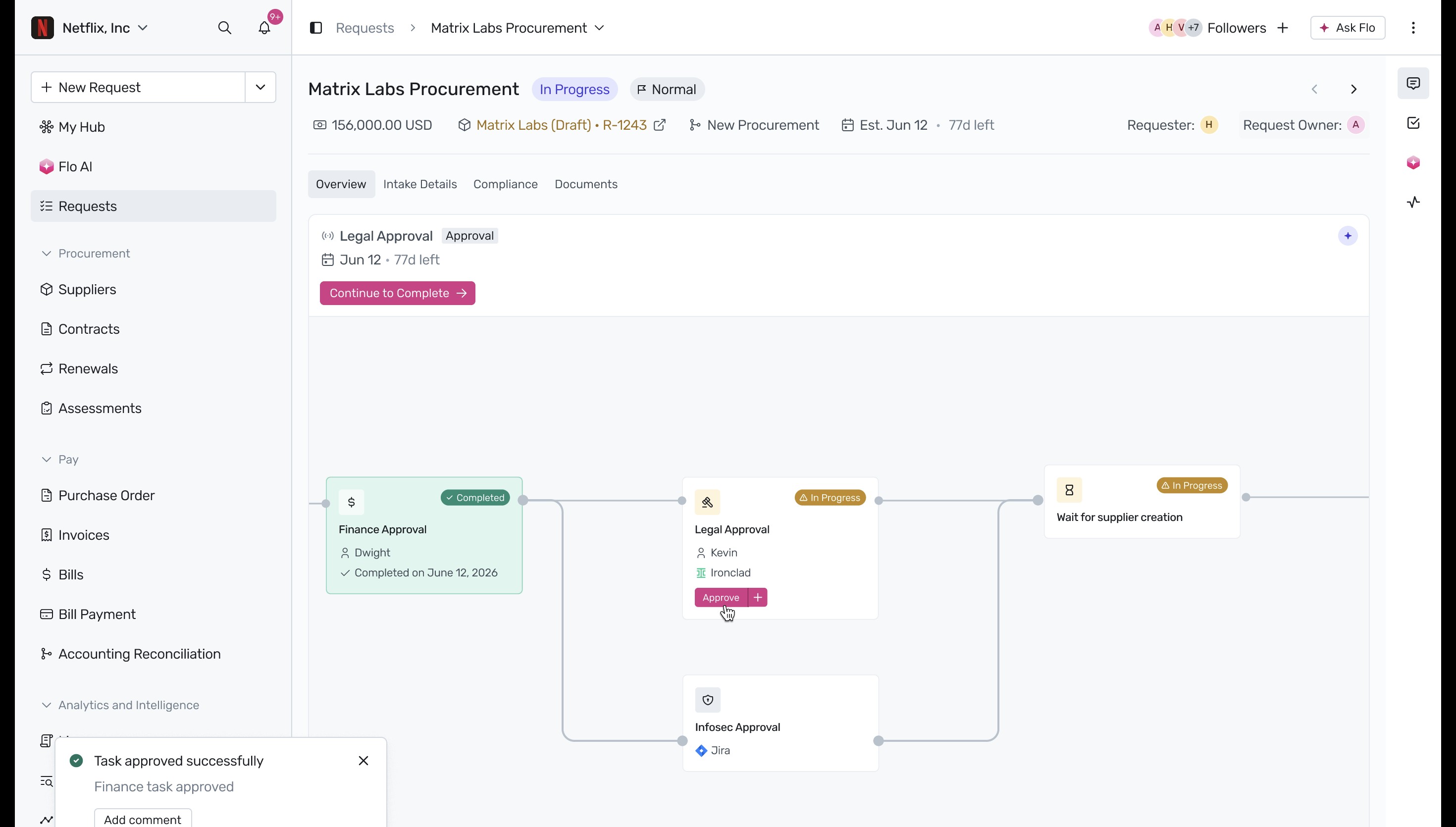 Legal Approval card in the workflow
