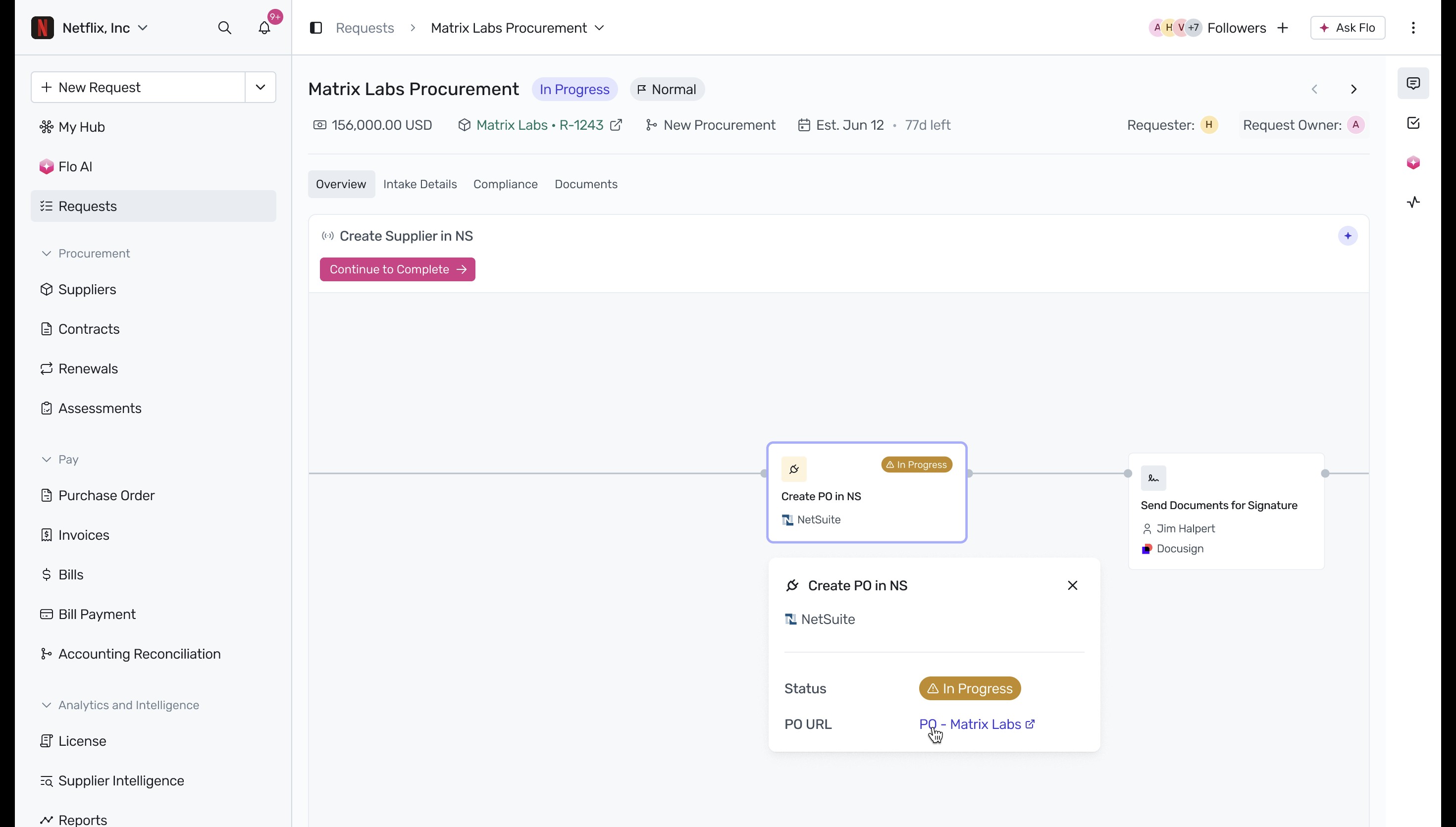 Create PO in NS card