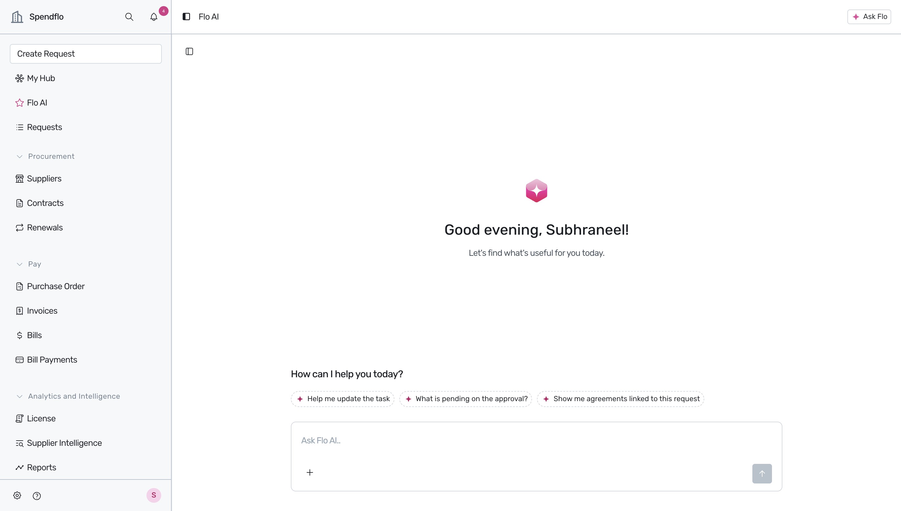 Spendflo dashboard interface