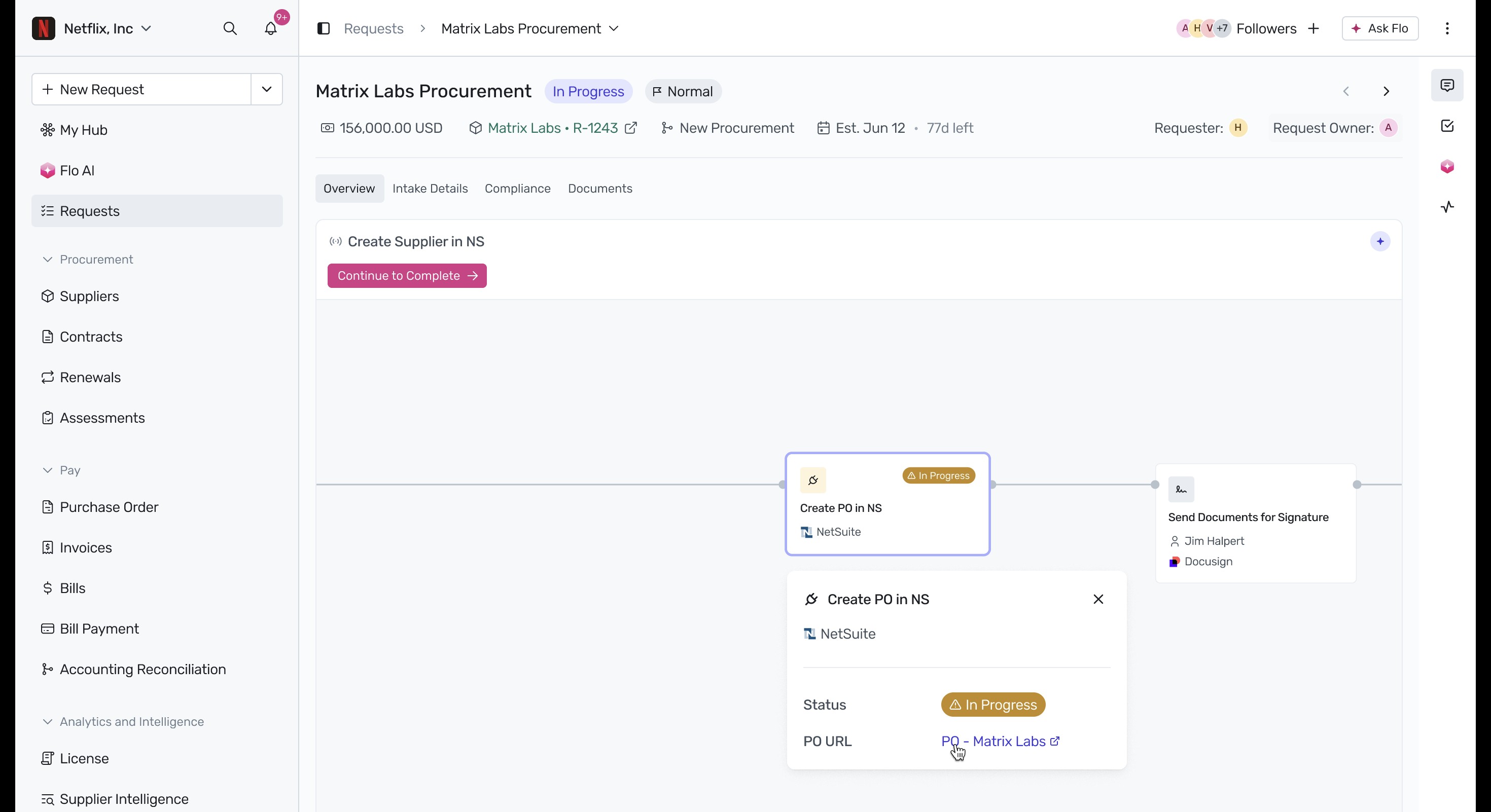 Create PO in NetSuite node details