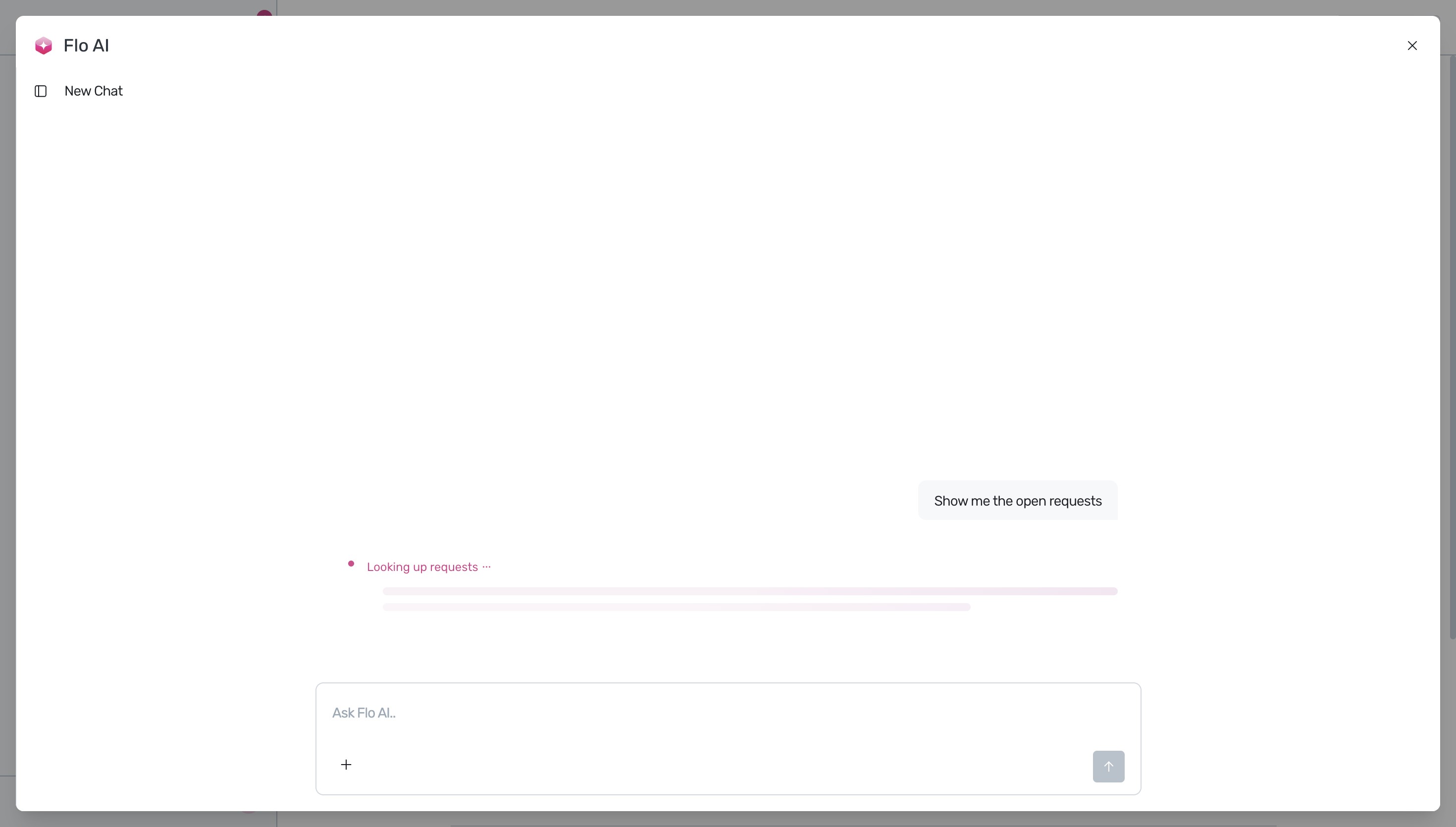 Flo AI modal showing loading state