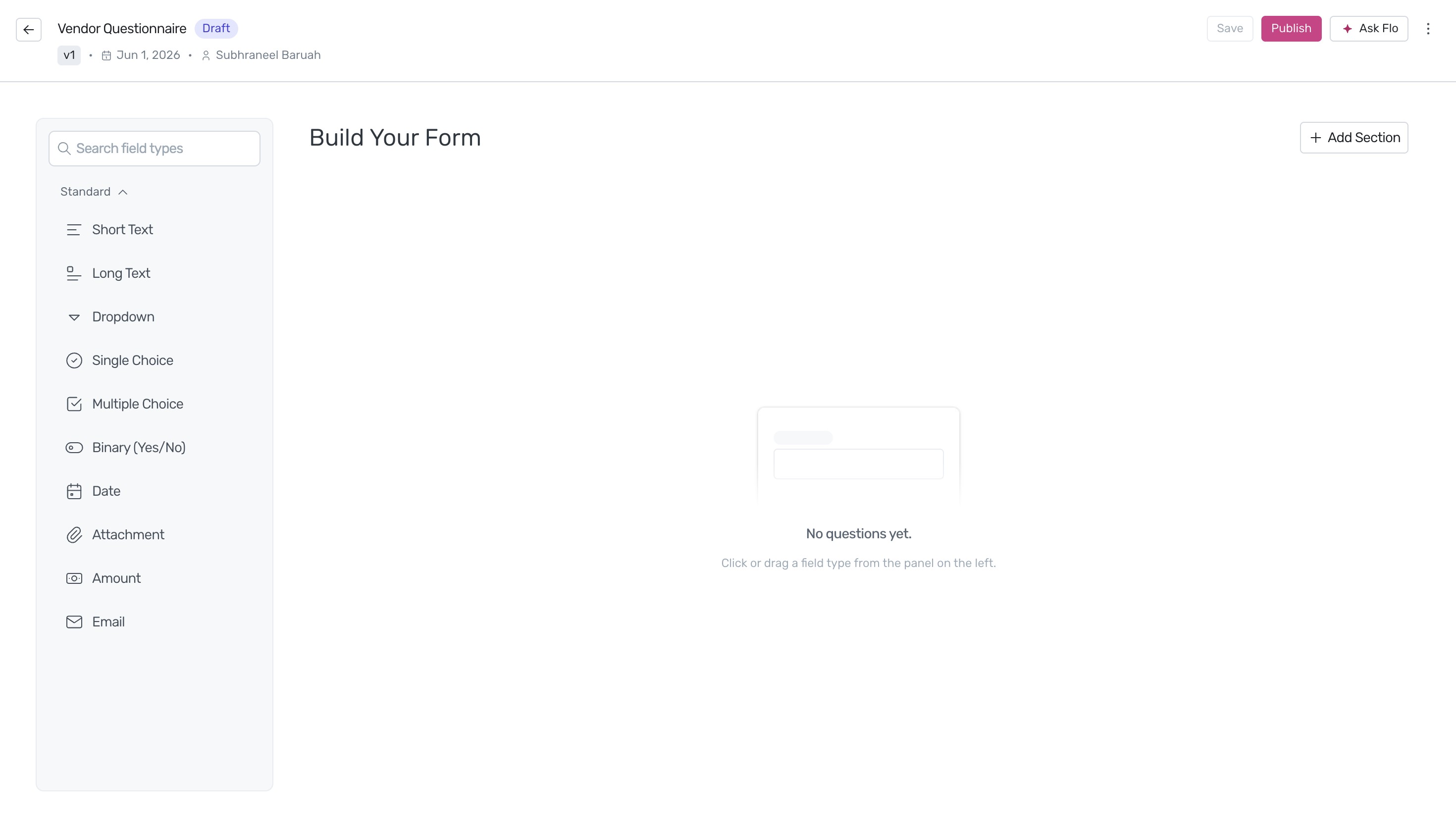 Create Survey button in modal