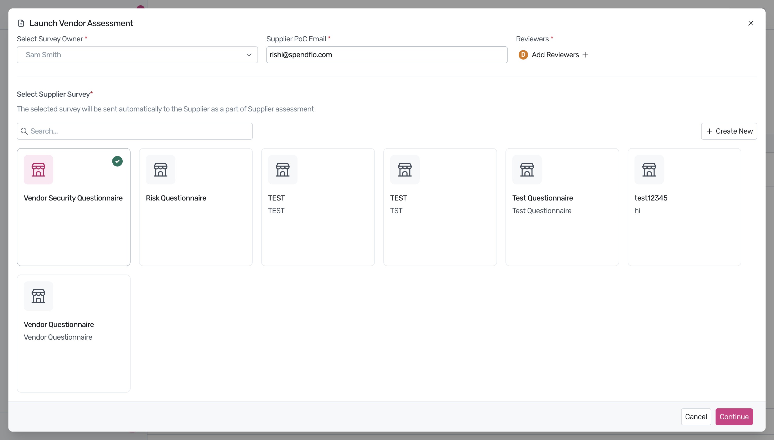 Assessment configuration form details