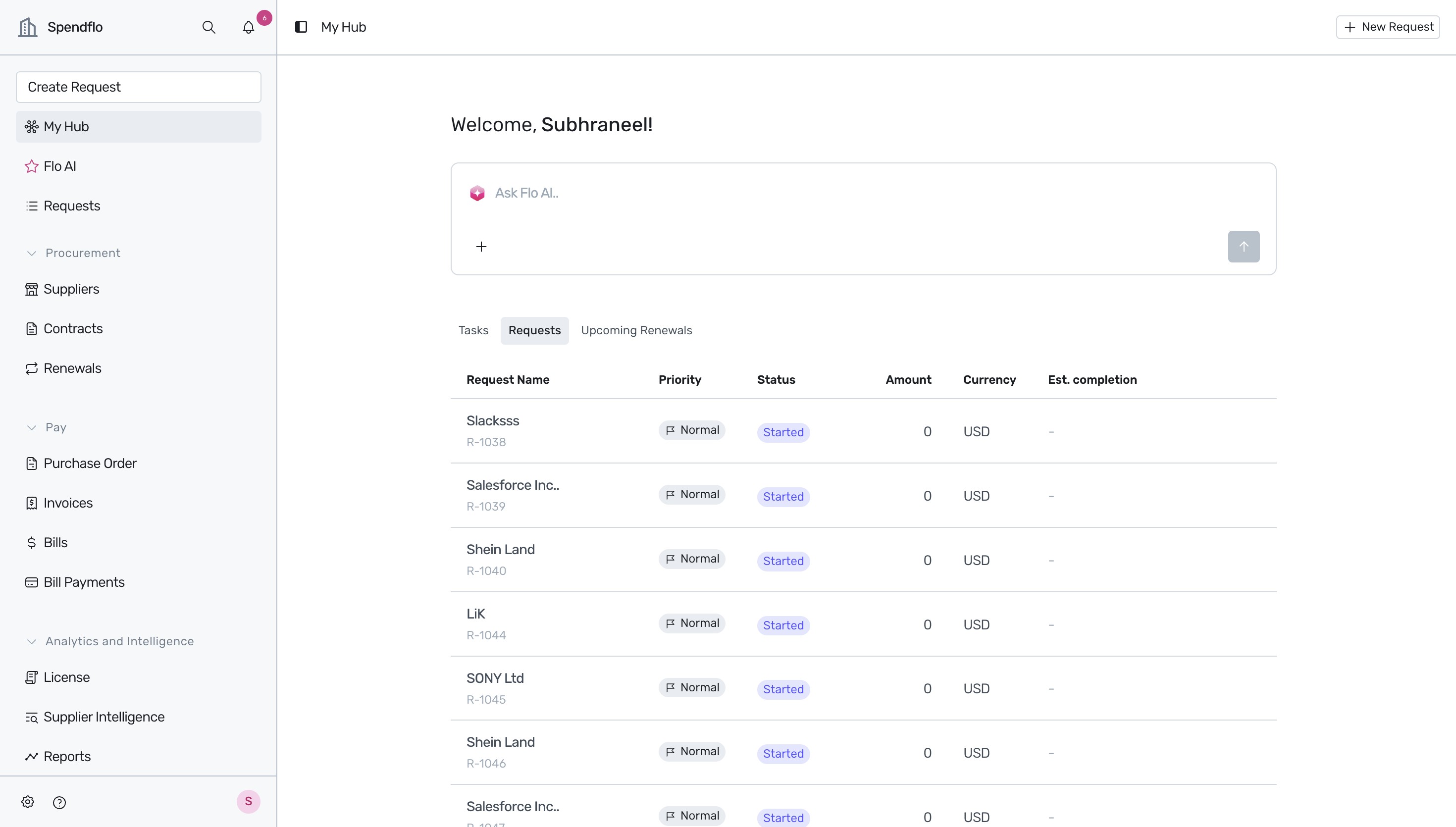 Contracts option in the navigation sidebar