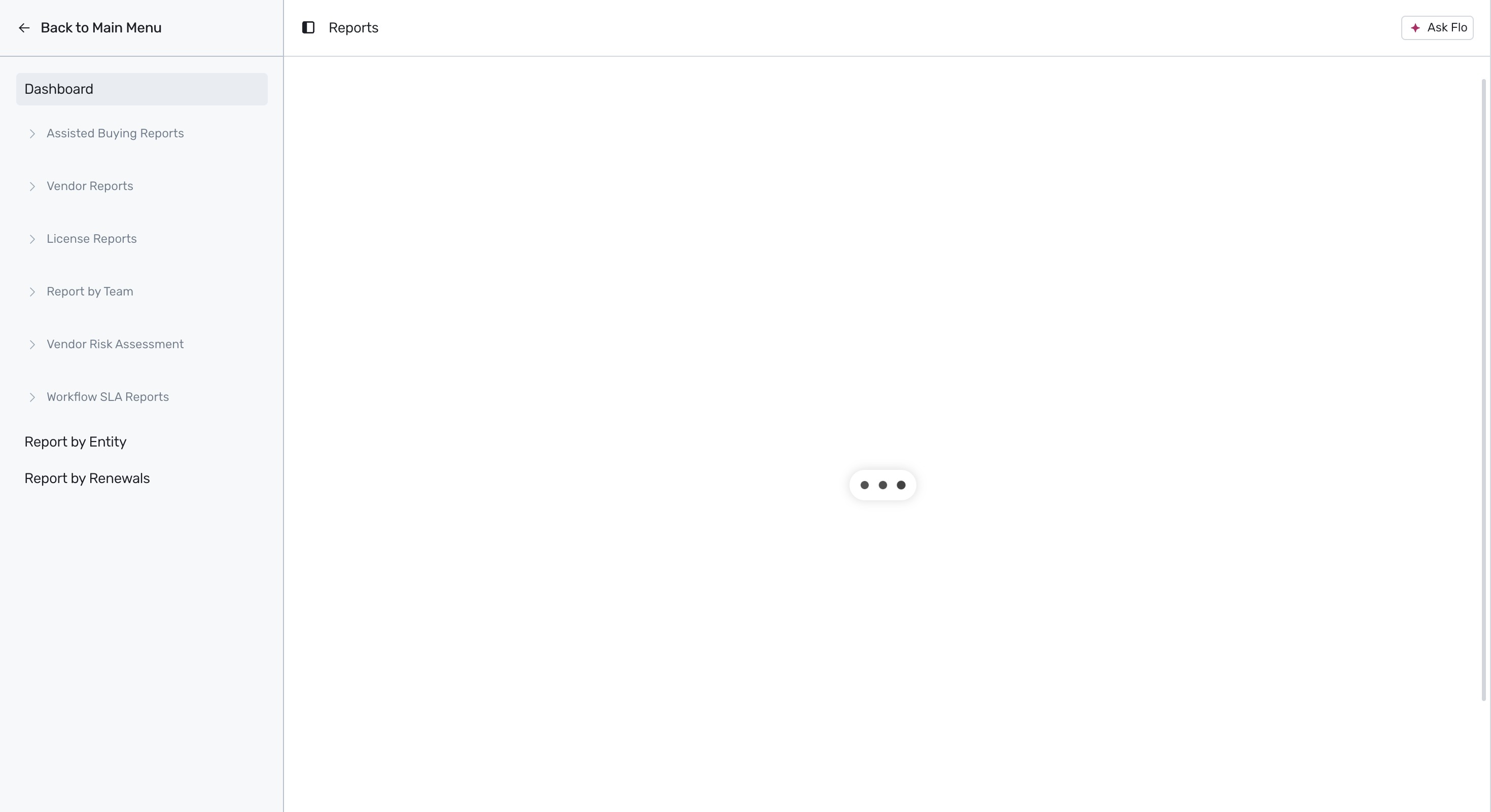 Reports section in main navigation menu